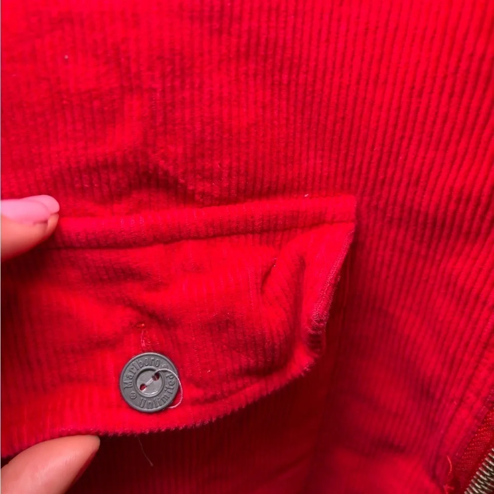 Vintage 90s Marlboro Unlimited Corduroy 1/4 Zip Pullover Shirt